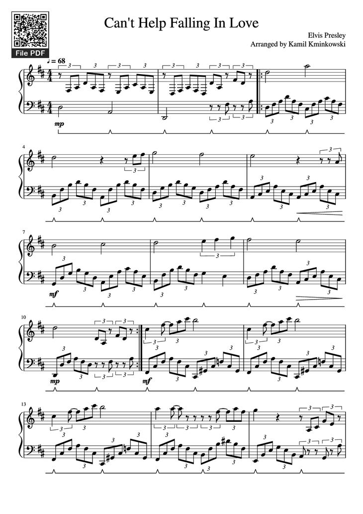 Page 1 of the piano sheet music PDF Piano - Can