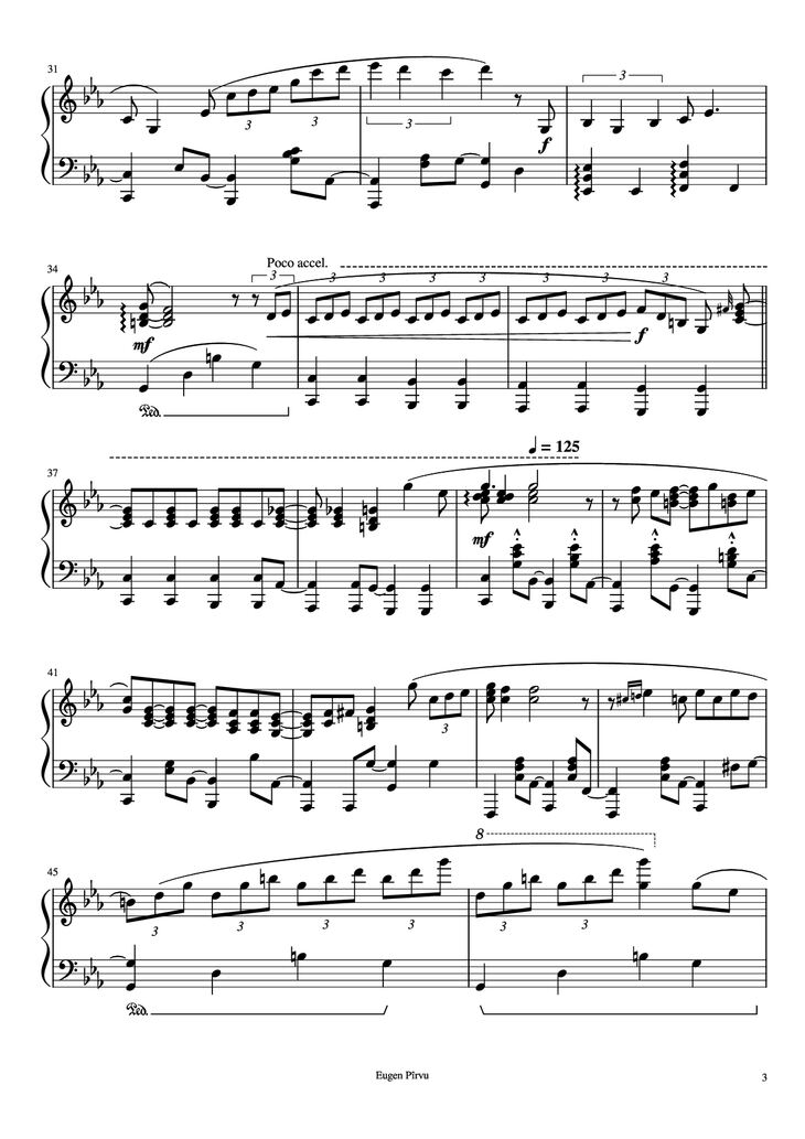 Page 3 of the piano sheet music PDF Piano - Summertime Piano by George Gershwin