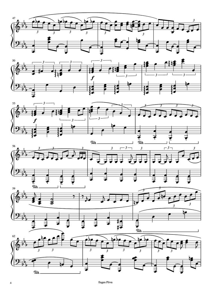 Page 4 of the piano sheet music PDF Piano - Summertime Piano by George Gershwin