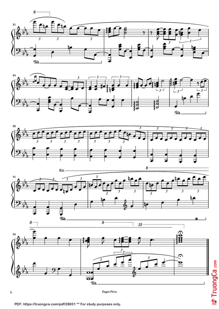 Page 6 of the piano sheet music PDF Piano - Summertime Piano by George Gershwin