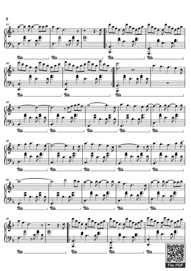 Page 2 of the piano sheet music PDF Piano - Idea 9 Piano by Gibran Alcocer