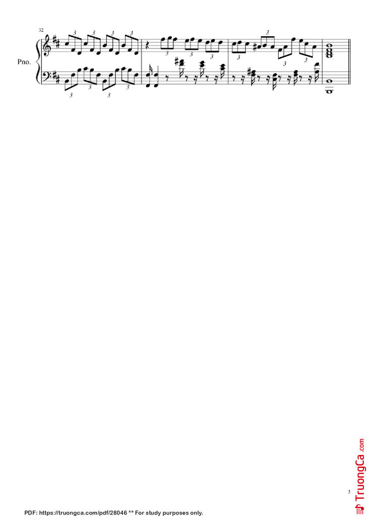 Page 3 of the piano sheet music PDF Piano - Cynthia Pokemon Theme Piano by Junichi Masuda