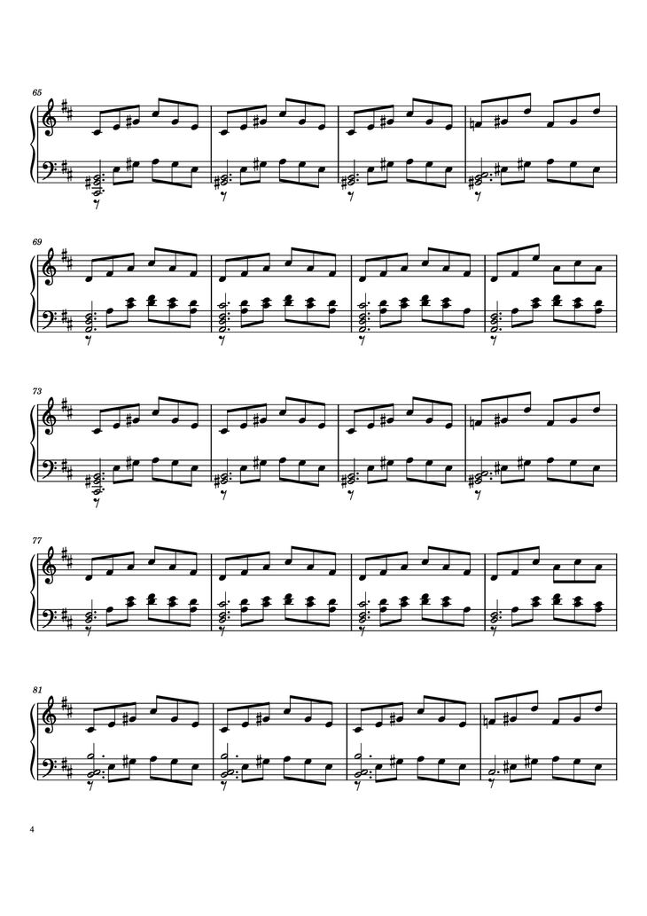 Page 4 of the piano sheet music PDF Piano - A Quick One Before the Eternal Worm Devours Connecticut Piano by Undefined