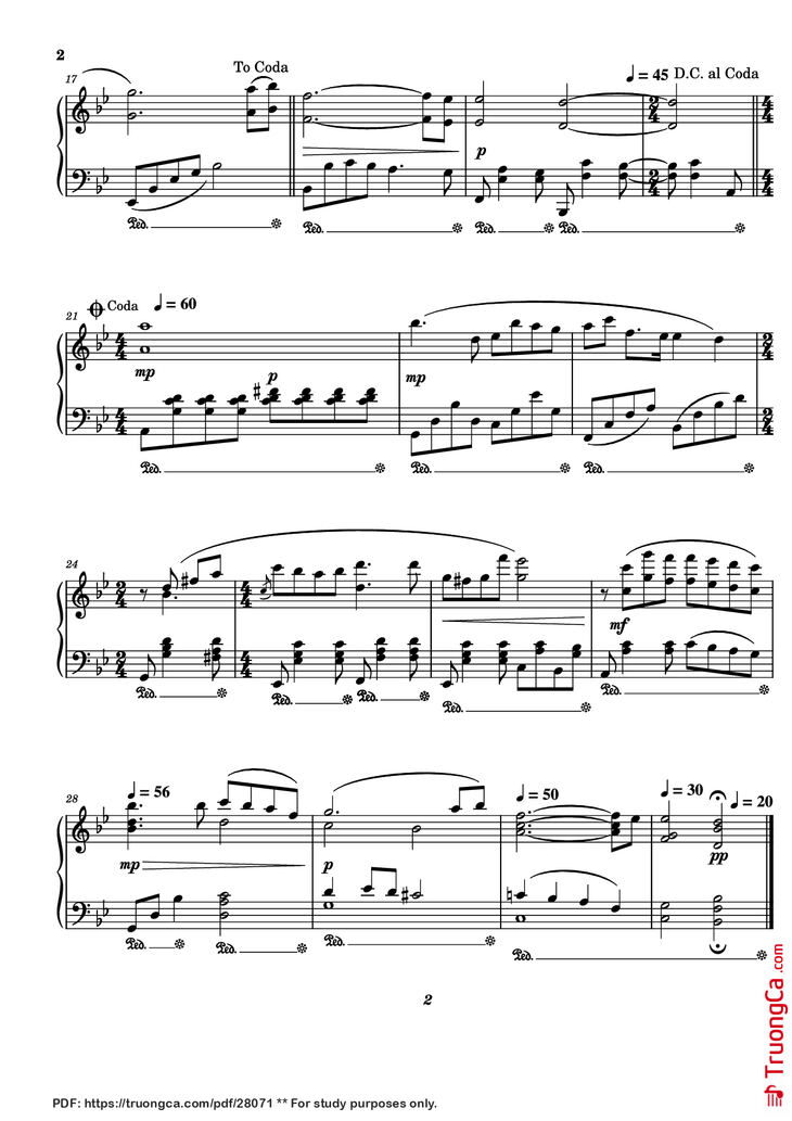 Page 2 of the piano sheet music PDF Piano - score-bd1ef01a1d88558da644dac30d38c882 Piano by Undefined