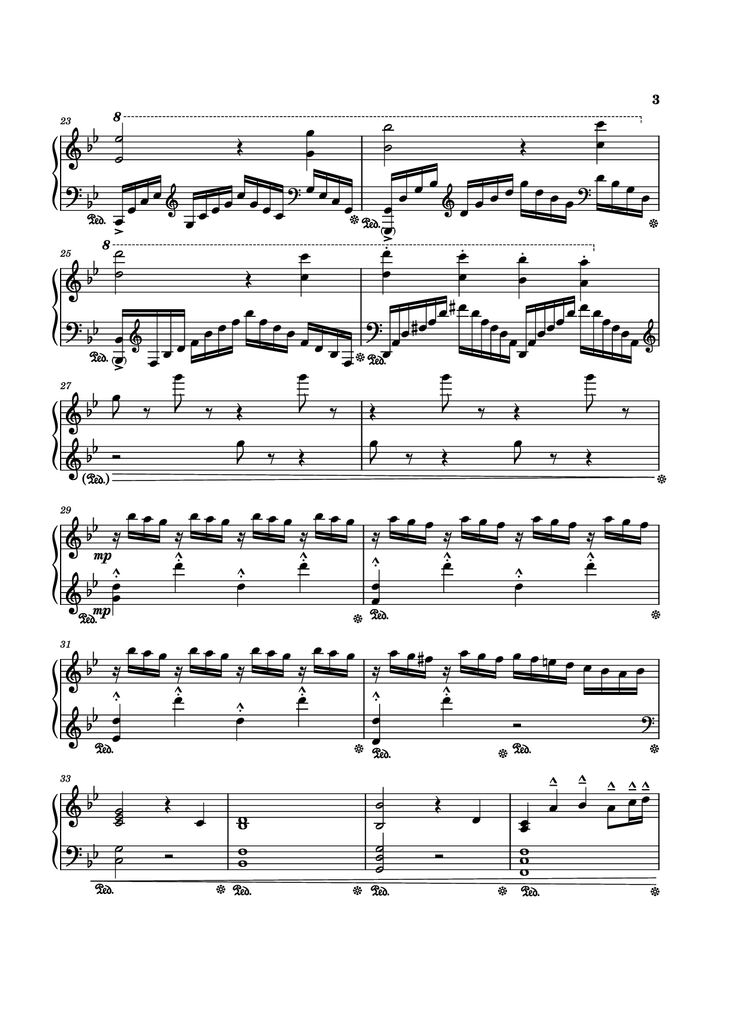 Page 3 of the piano sheet music PDF Piano - Rain Piano by Composed by Tony Ann