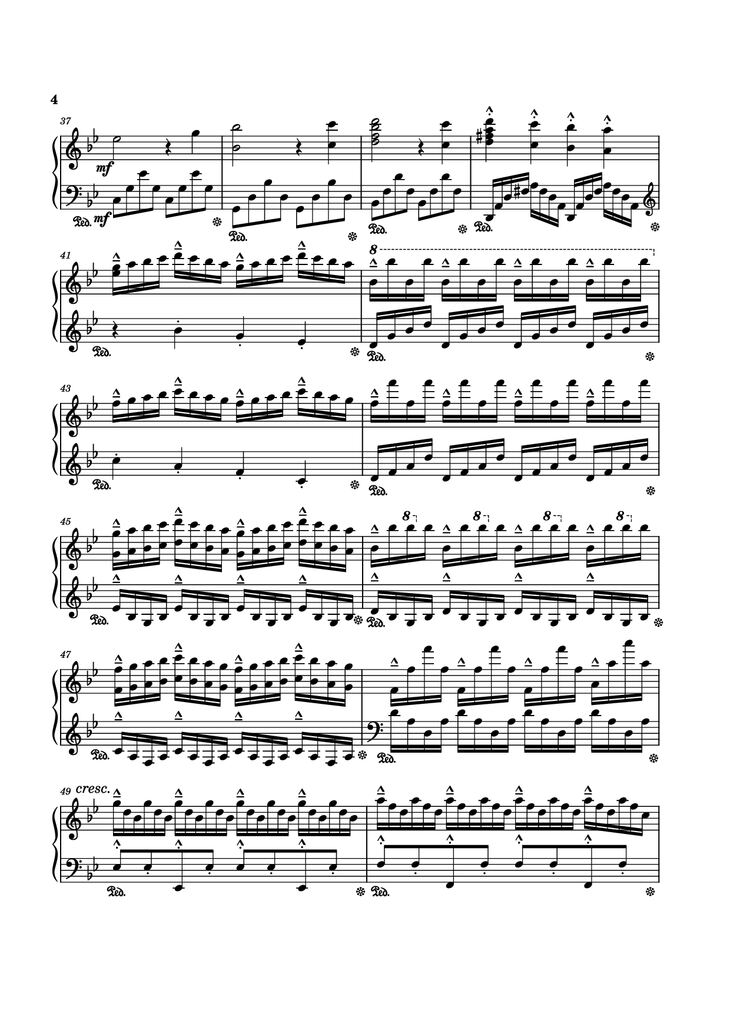 Page 4 of the piano sheet music PDF Piano - Rain Piano by Composed by Tony Ann