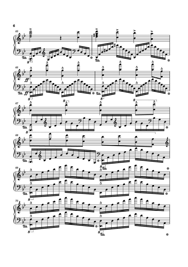 Page 6 of the piano sheet music PDF Piano - Rain Piano by Composed by Tony Ann