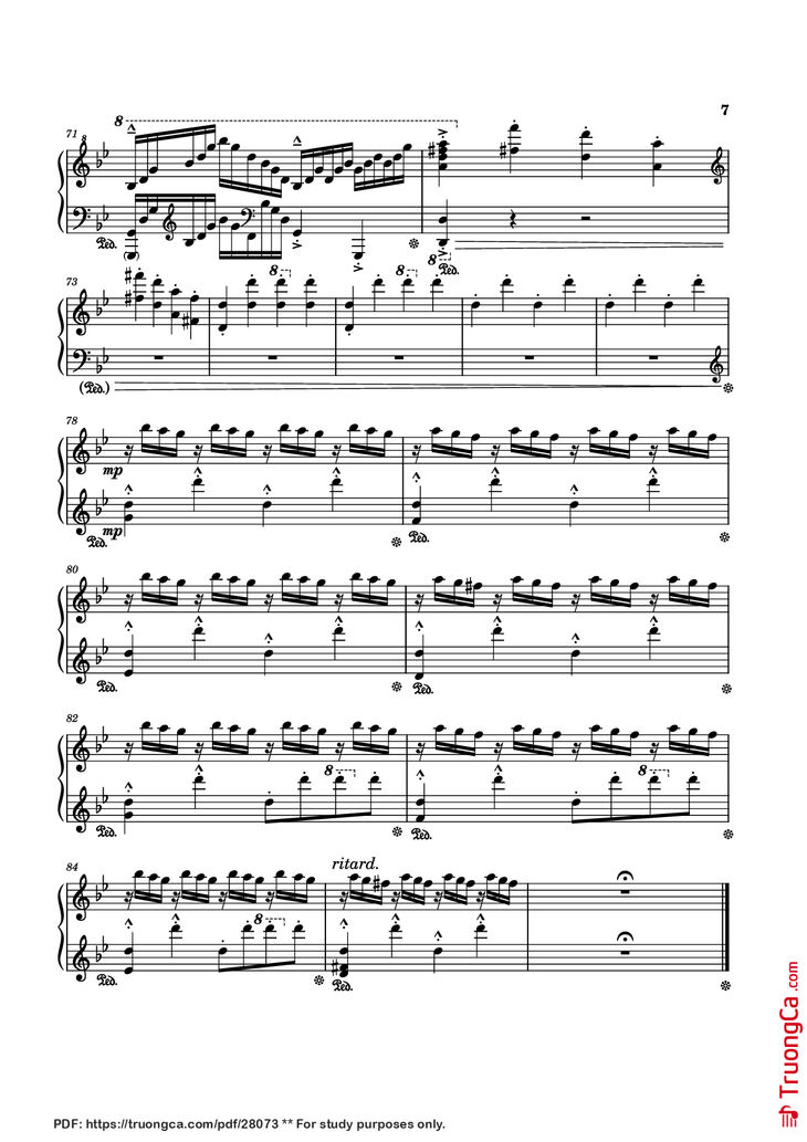 Page 7 of the piano sheet music PDF Piano - Rain Piano by Composed by Tony Ann