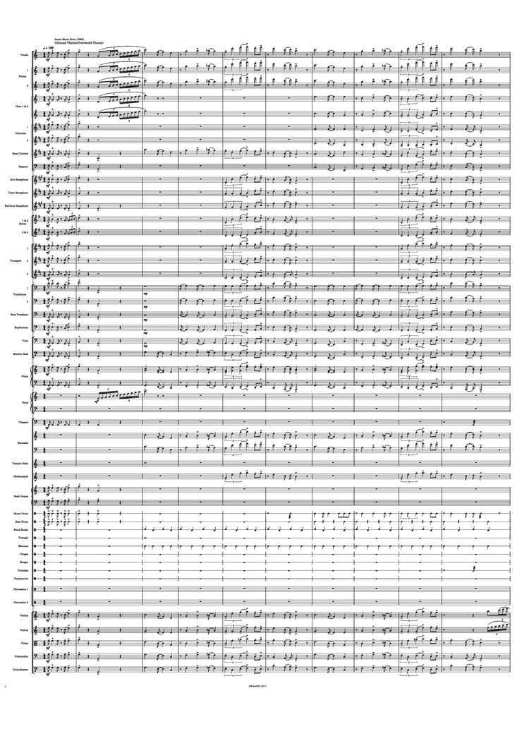 Page 2 of the piano sheet music PDF - Super Mario Bros. Theme Piano by Music originally by: Nintendo