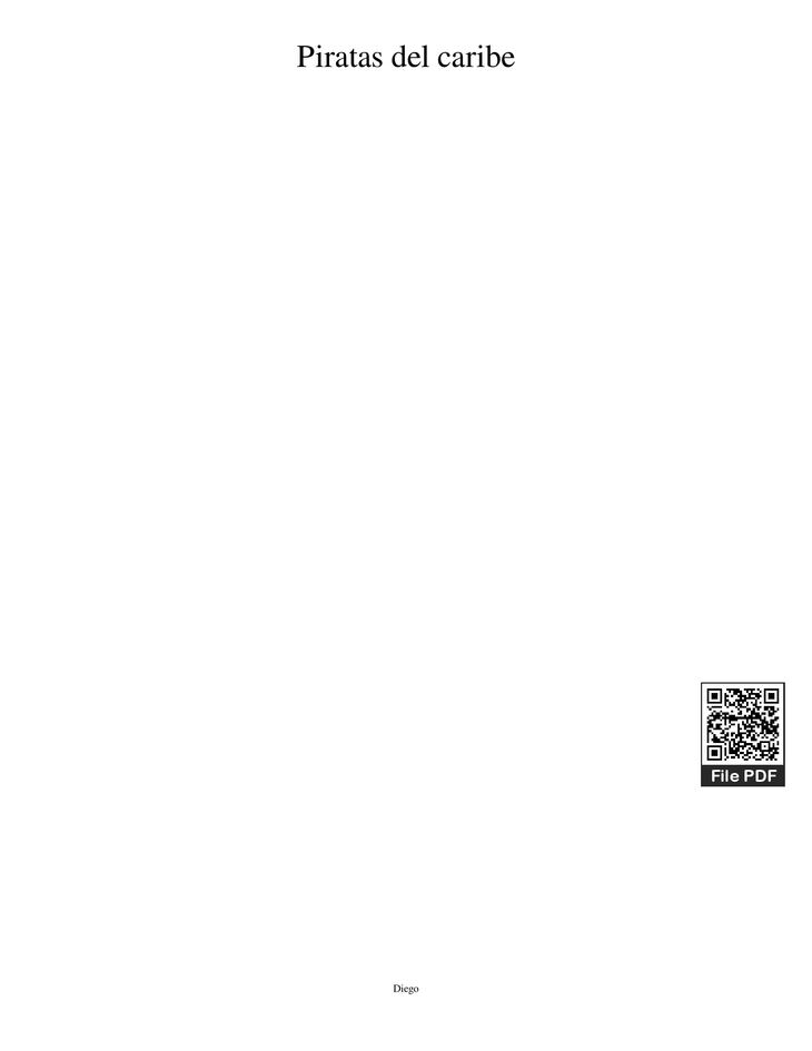 Page 1 of the piano sheet music PDF - Piratas del caribe Piano by DiegoSC