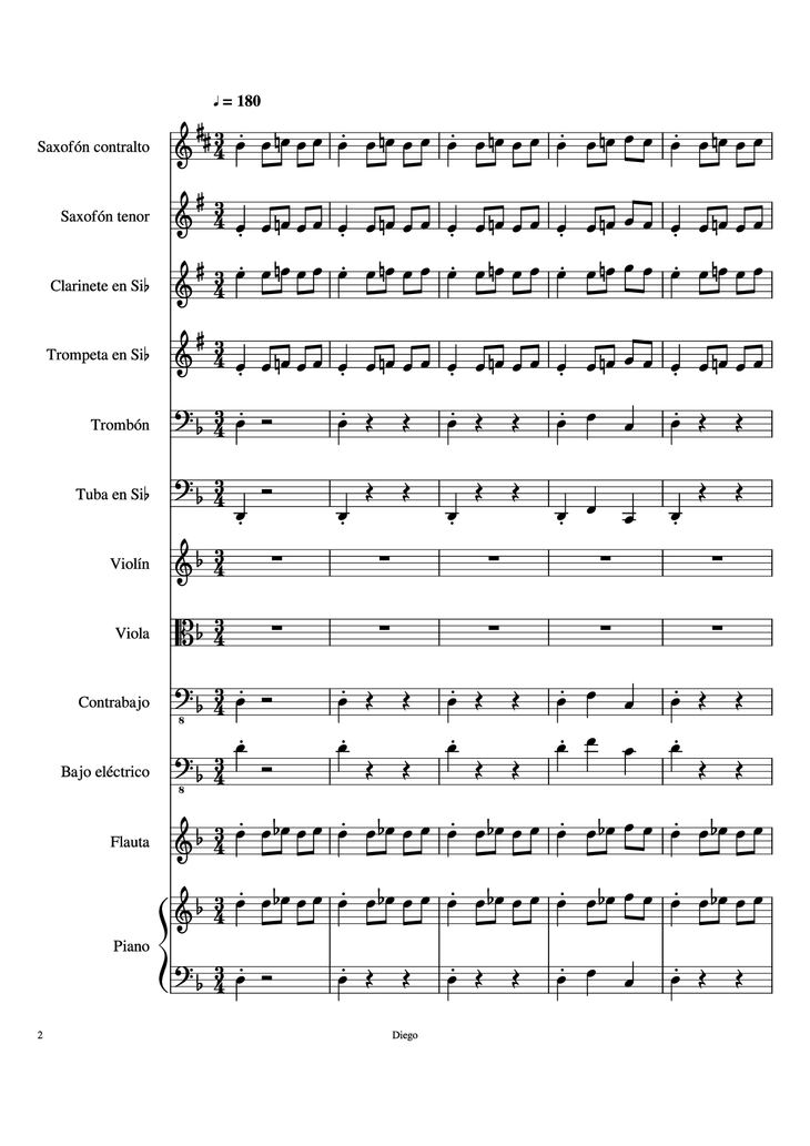 Page 2 of the piano sheet music PDF - Piratas del caribe Piano by DiegoSC