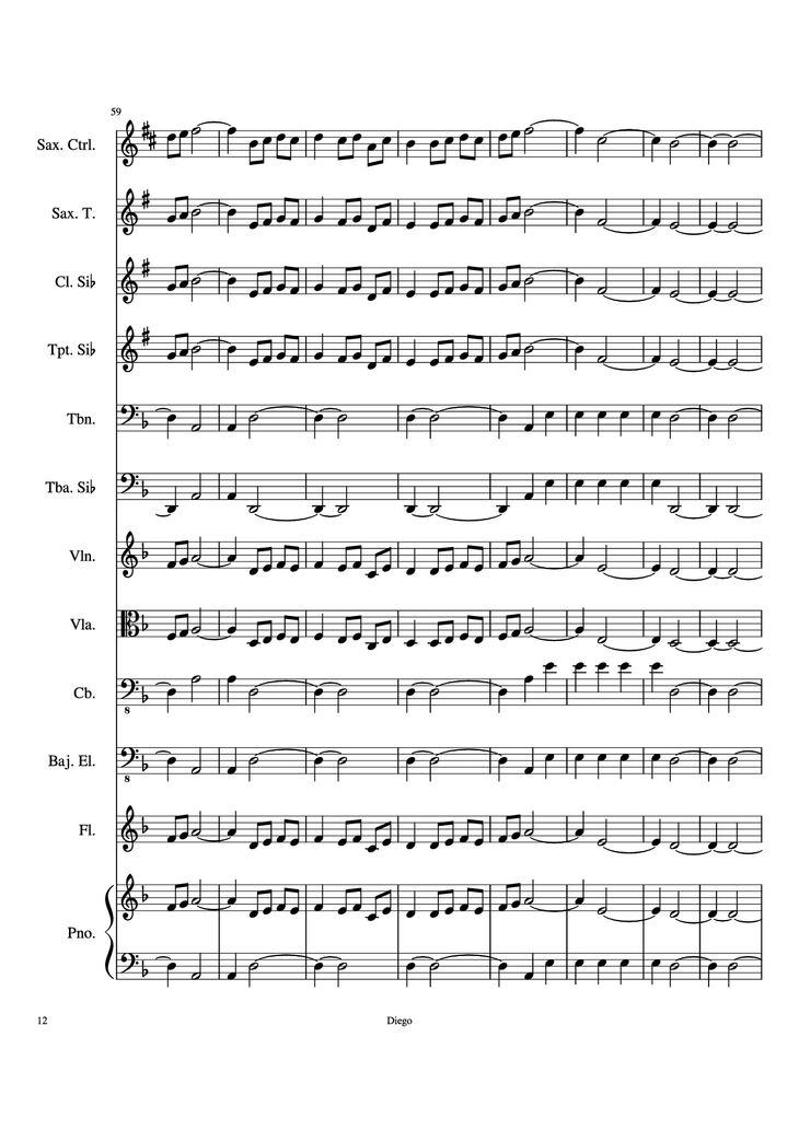 Page 12 of the piano sheet music PDF - Piratas del caribe Piano by DiegoSC