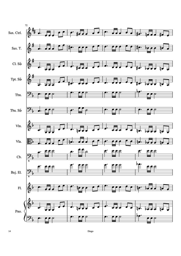 Page 14 of the piano sheet music PDF - Piratas del caribe Piano by DiegoSC