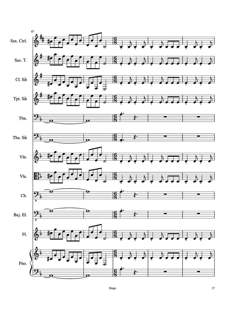 Page 17 of the piano sheet music PDF - Piratas del caribe Piano by DiegoSC