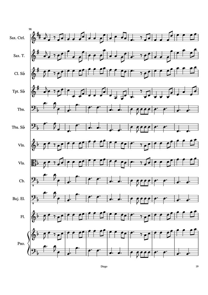 Page 19 of the piano sheet music PDF - Piratas del caribe Piano by DiegoSC