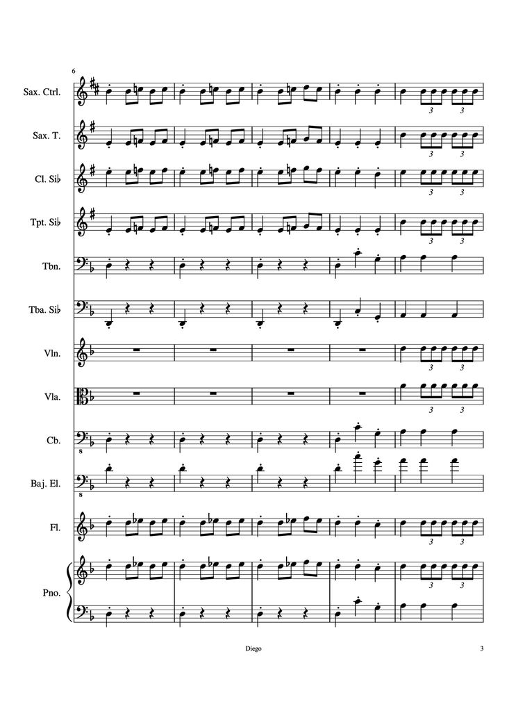 Page 3 of the piano sheet music PDF - Piratas del caribe Piano by DiegoSC