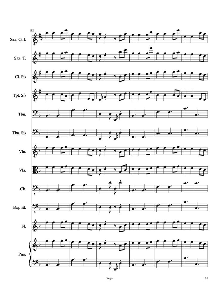 Page 21 of the piano sheet music PDF - Piratas del caribe Piano by DiegoSC