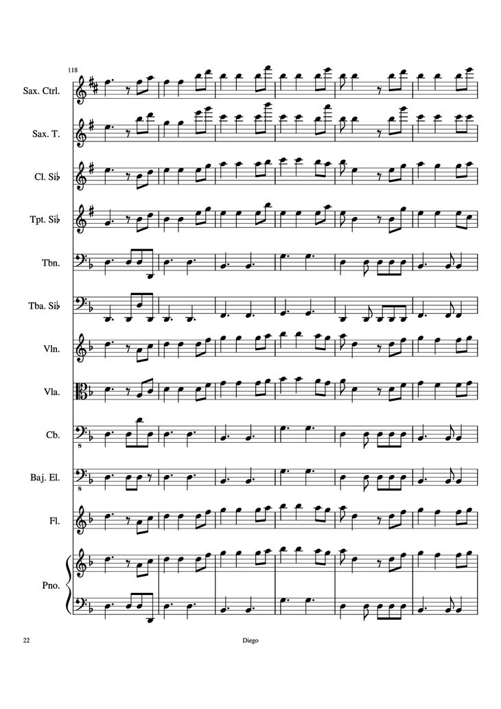 Page 22 of the piano sheet music PDF - Piratas del caribe Piano by DiegoSC