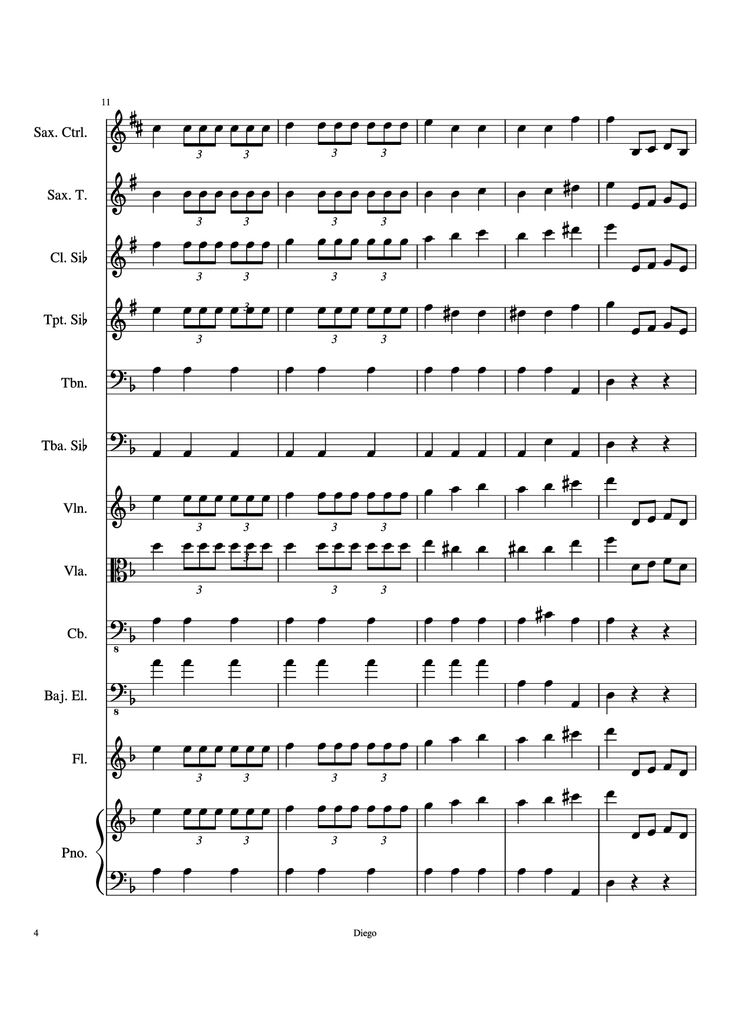 Page 4 of the piano sheet music PDF - Piratas del caribe Piano by DiegoSC