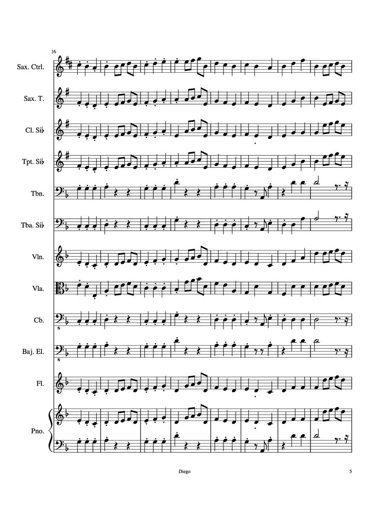 Page 5 of the piano sheet music PDF - Piratas del caribe Piano by DiegoSC