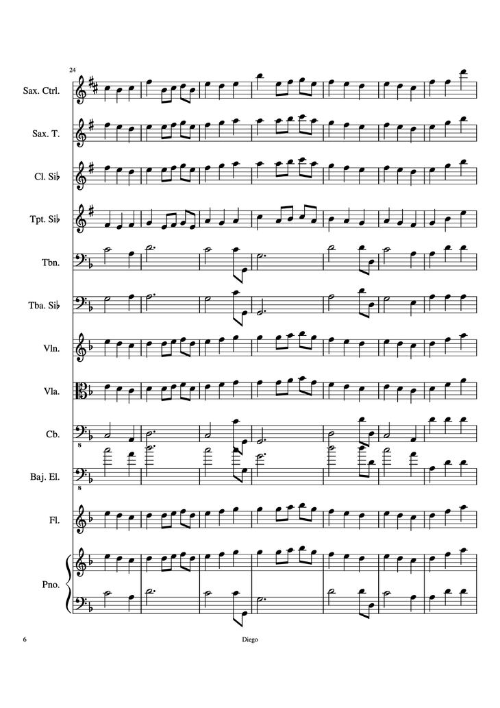 Page 6 of the piano sheet music PDF - Piratas del caribe Piano by DiegoSC