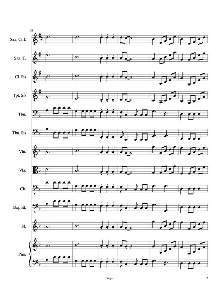 Page 7 of the piano sheet music PDF - Piratas del caribe Piano by DiegoSC