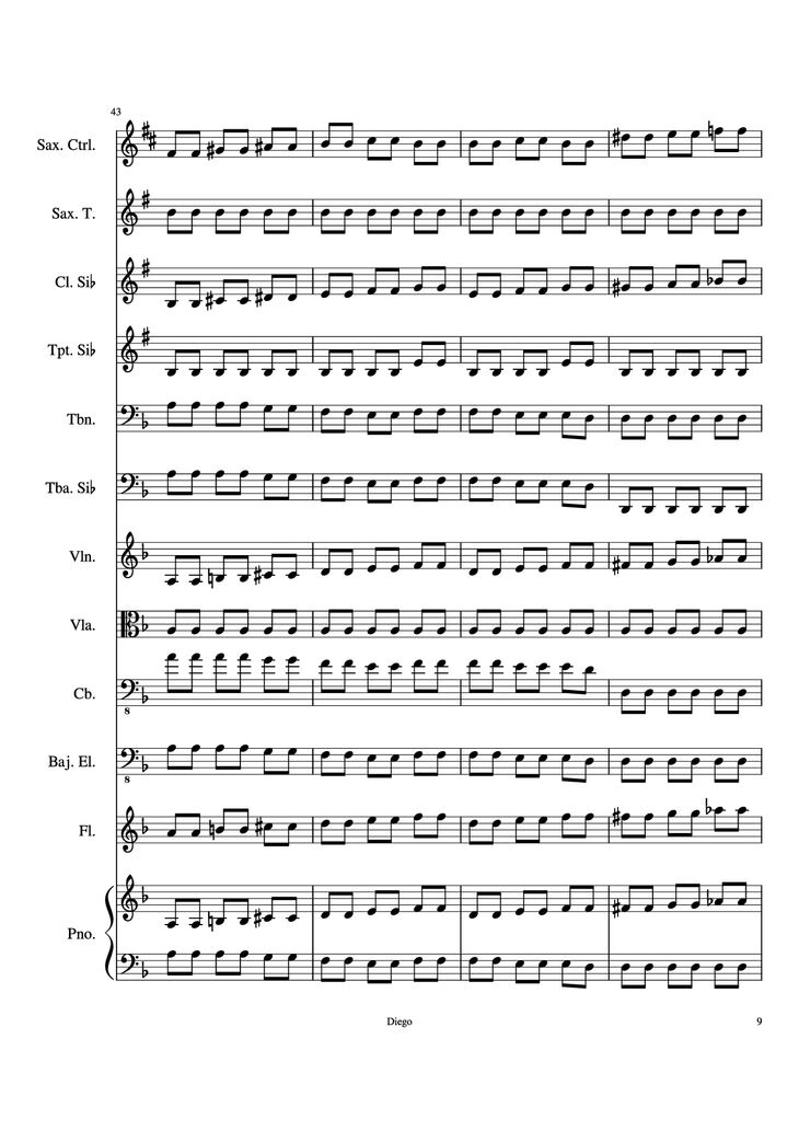Page 9 of the piano sheet music PDF - Piratas del caribe Piano by DiegoSC