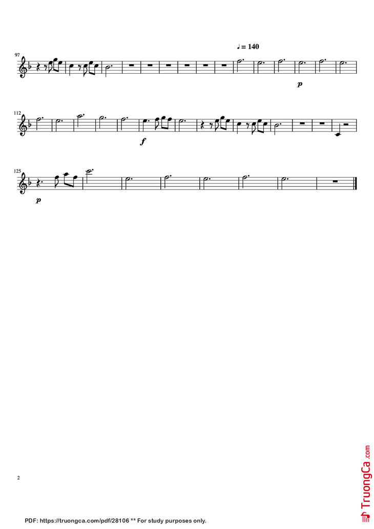 Page 2 of the piano sheet music PDF - Married Life Violin by Micheal Giacchino