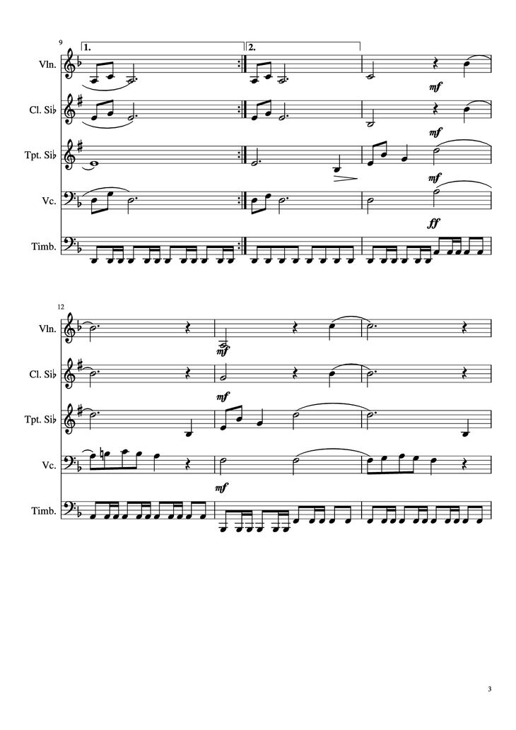 Page 3 of the piano sheet music PDF - EL BUENO, EL FEO Y EL MALO. Violin by Ennio Morricone