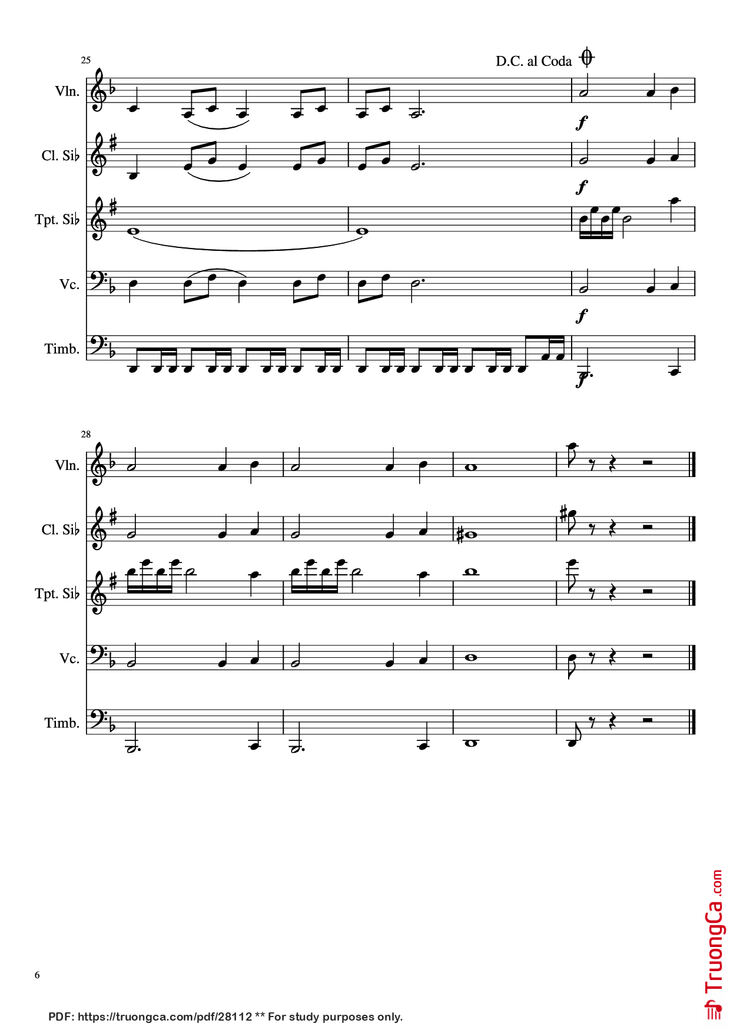 Page 6 of the piano sheet music PDF - EL BUENO, EL FEO Y EL MALO. Violin by Ennio Morricone