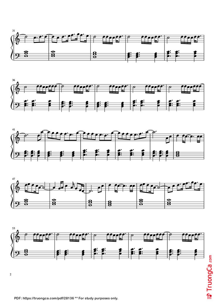 Page 2 of the piano sheet music PDF Piano - Watermelon Sugar Piano by Harry Styles
