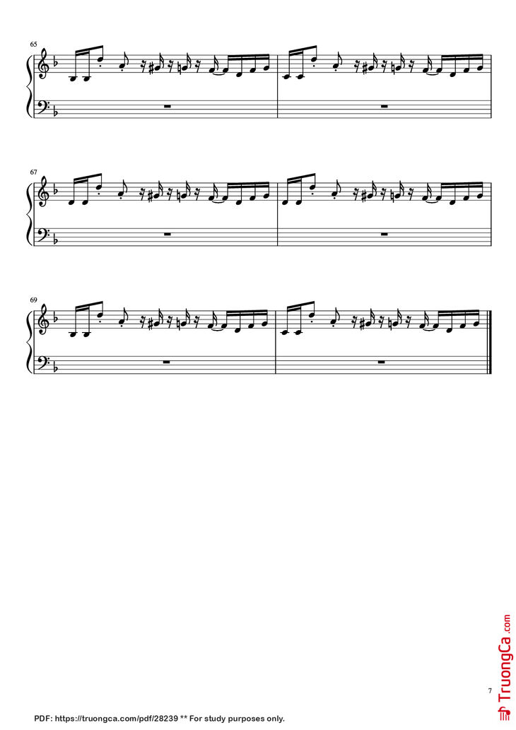 Page 7 of the piano sheet music PDF Piano - Undertale - Megalovania Piano by Composed by Toby Fox