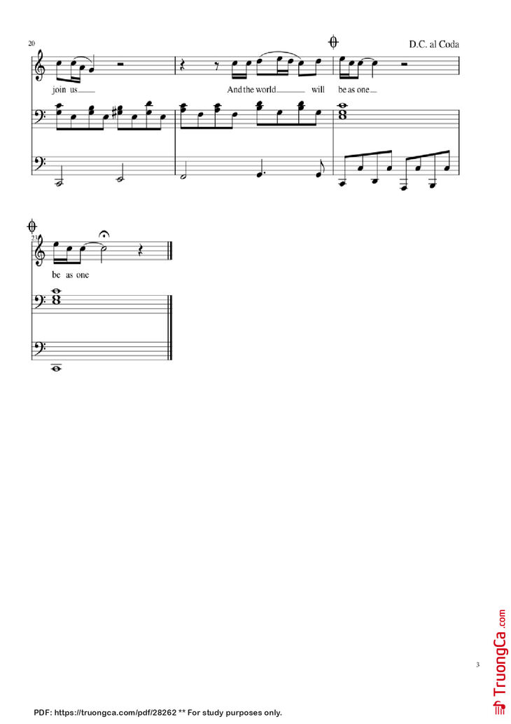 Page 3 of the piano sheet music PDF Piano - Imagine Piano & Vocal by John Lennon