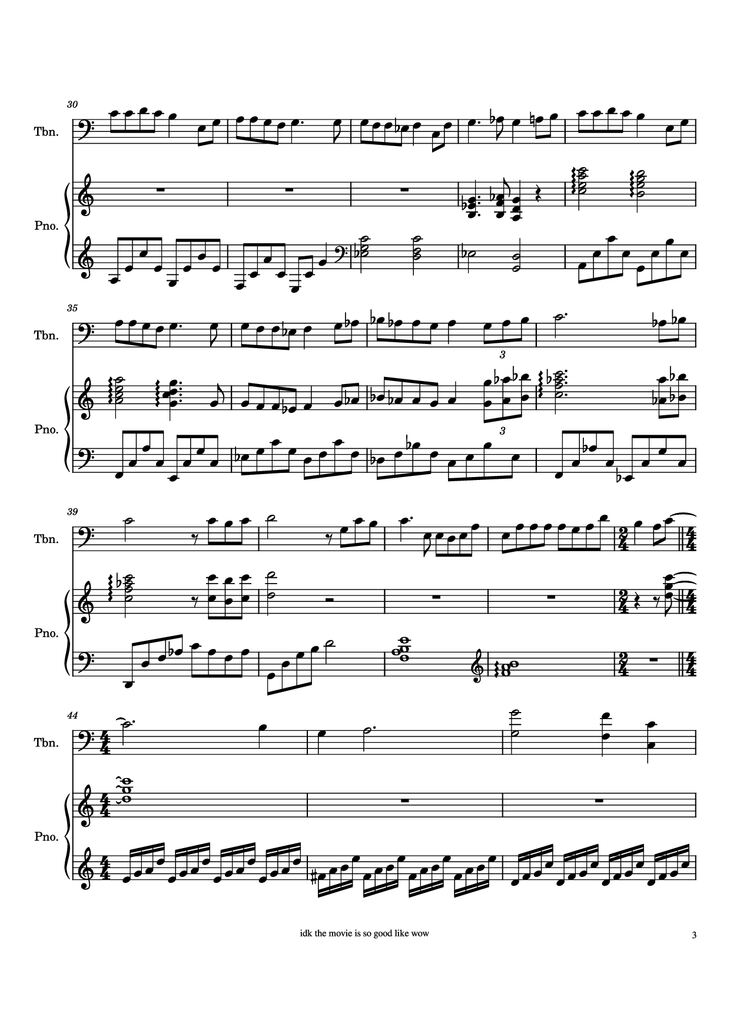 Page 3 of the piano sheet music PDF Piano - One Summer