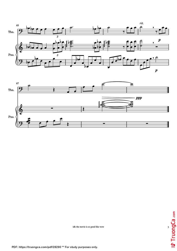 Page 5 of the piano sheet music PDF Piano - One Summer