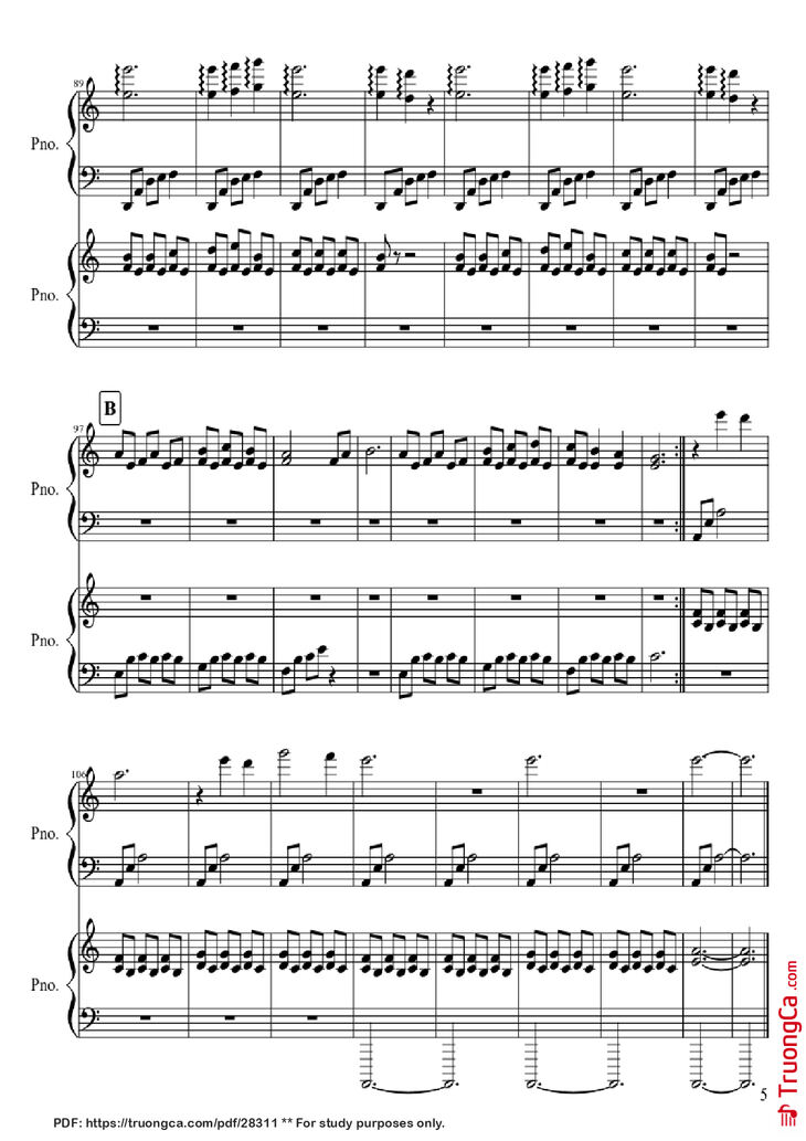 Page 5 of the piano sheet music PDF Piano - Gwyn, Lord of Cinder Piano by Composed by Motoi Sakuraba