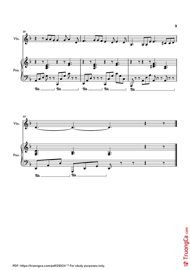 Page 3 of the piano sheet music PDF Piano - Nguyện Cầu Cho Nhau (đệm hát Piano Violin) by Phanxicô