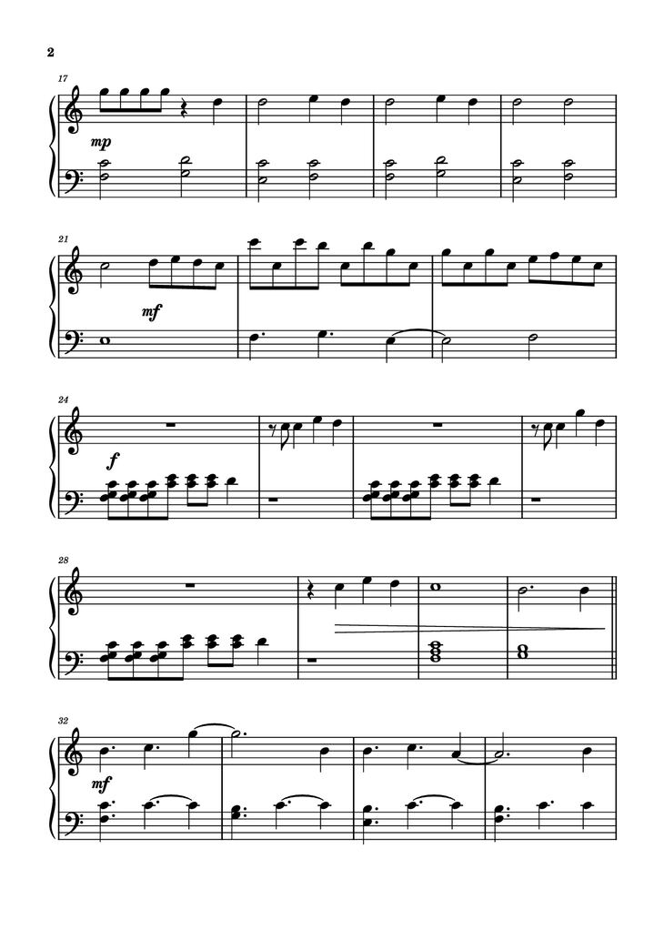 Page 2 of the piano sheet music PDF Piano - A Thousand Miles Piano by VANESSA CARLTON