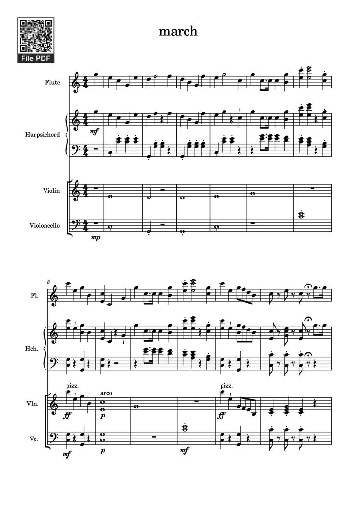 Page 1 of the piano sheet music PDF - March Violin by Mozart