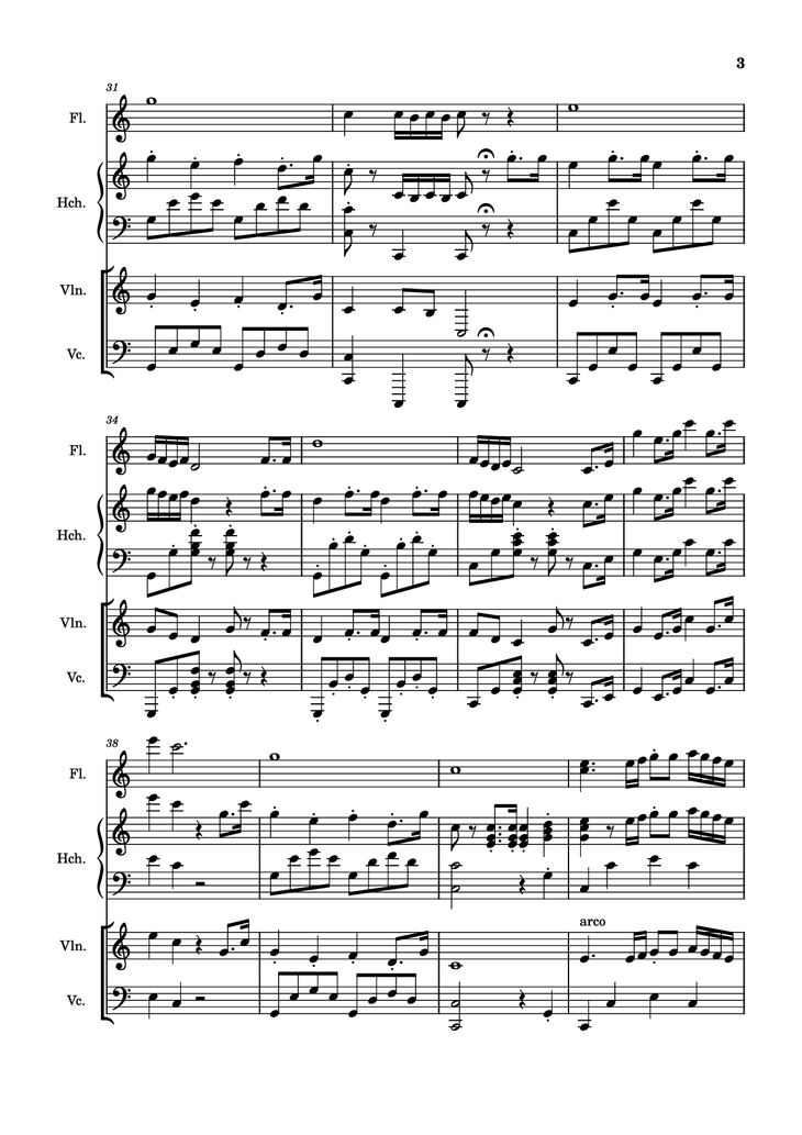 Page 3 of the piano sheet music PDF - March Violin by Mozart