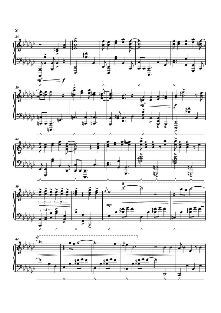 Page 2 of the piano sheet music PDF Piano - Black Sorrow Piano by STUDIO LICO, 최용수