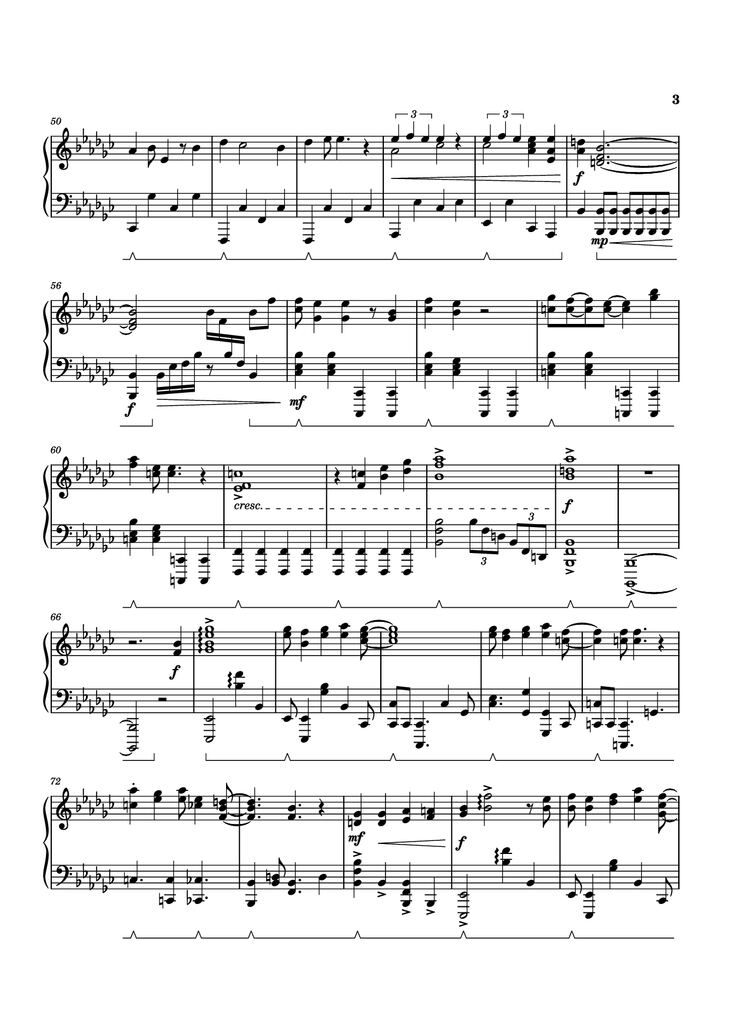 Page 3 of the piano sheet music PDF Piano - Black Sorrow Piano by STUDIO LICO, 최용수