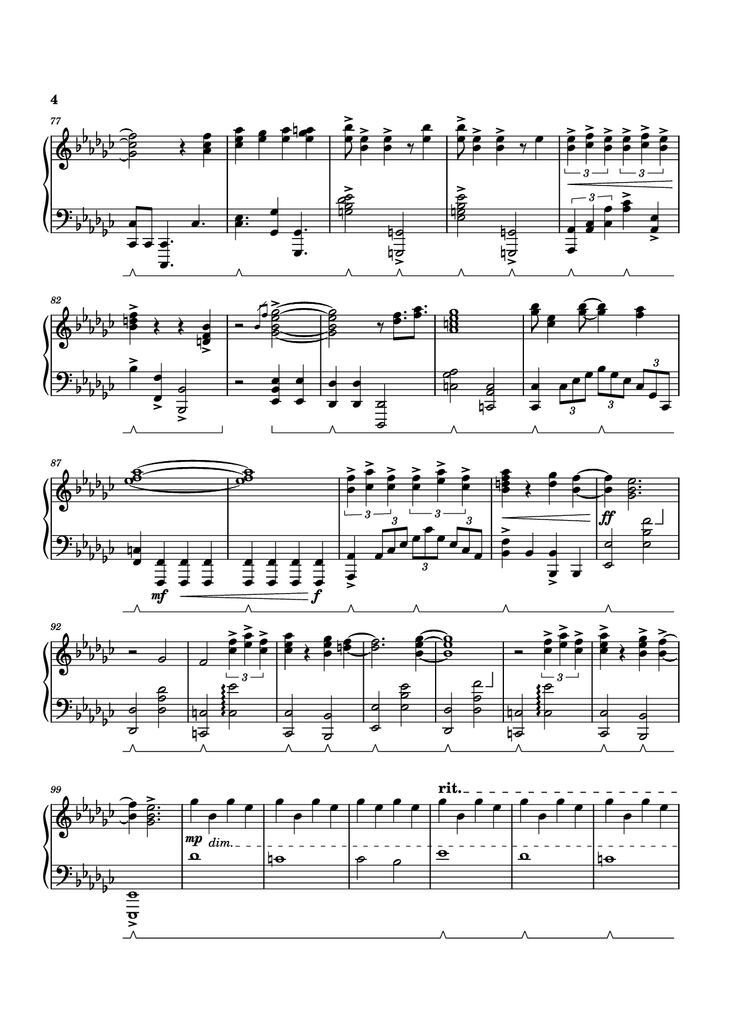Page 4 of the piano sheet music PDF Piano - Black Sorrow Piano by STUDIO LICO, 최용수