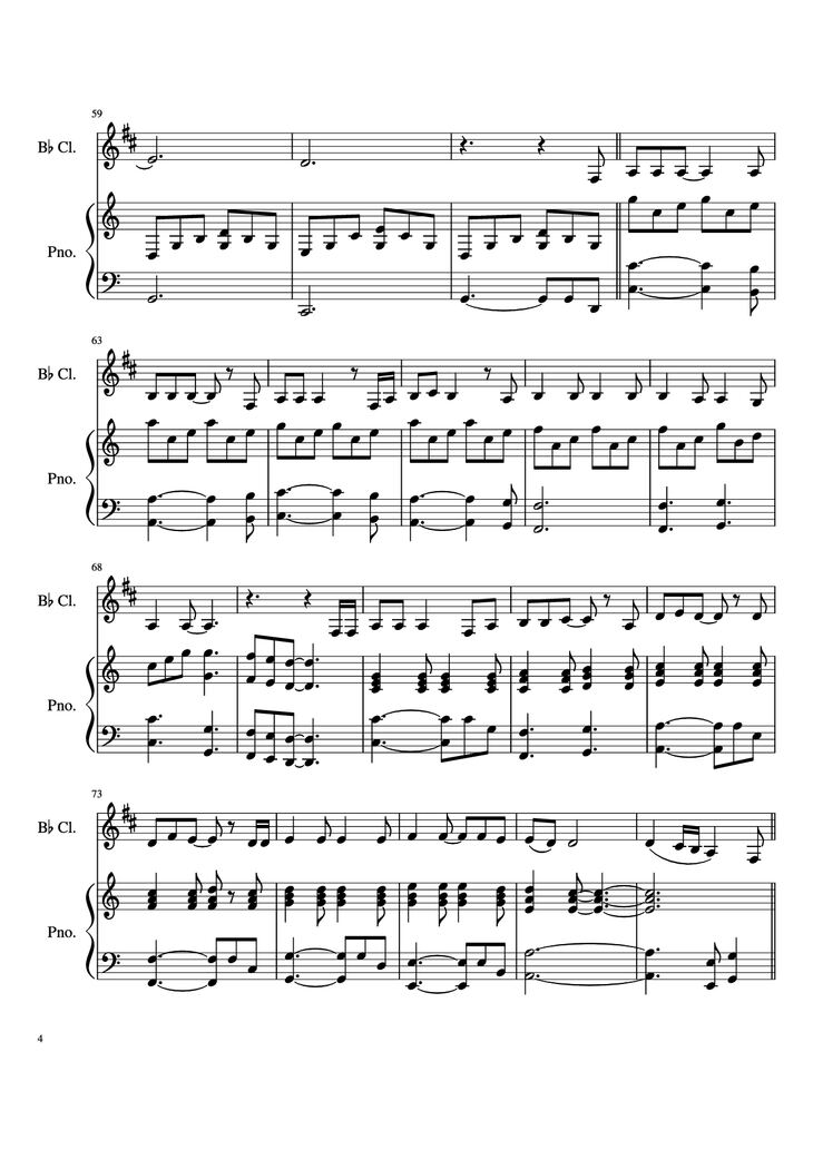 Page 4 of the piano sheet music PDF Piano - Hallelujah Piano by Leonard Cohen
