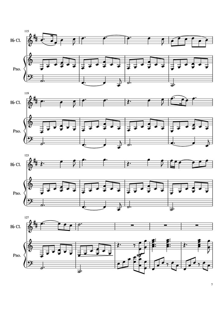 Page 7 of the piano sheet music PDF Piano - Hallelujah Piano by Leonard Cohen
