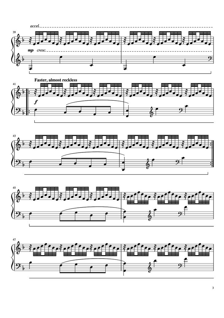 Page 3 of the piano sheet music PDF Piano - Song on the Beach & Photograph Piano by Composed by William Butler and