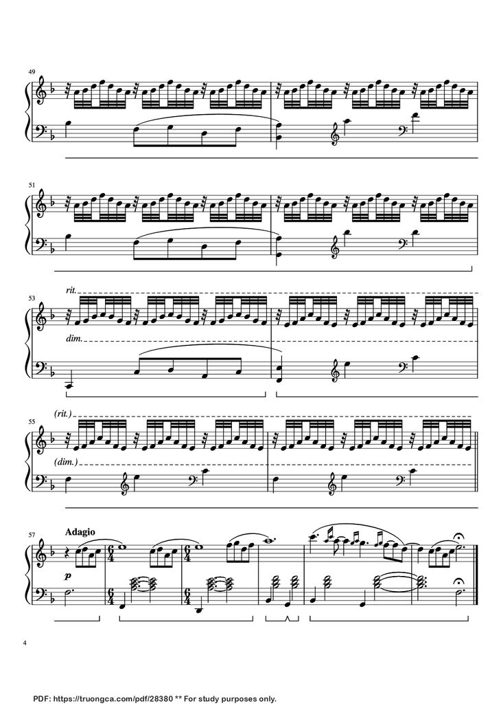 Page 4 of the piano sheet music PDF Piano - Song on the Beach & Photograph Piano by Composed by William Butler and