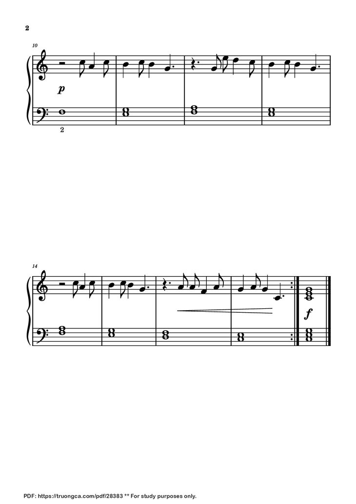Page 2 of the piano sheet music PDF Piano - Green Hill Zone from Sonic the Hedgehog Piano by MASATO NAKAMURA