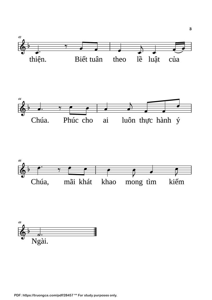 Page 3 of the piano sheet music PDF Piano - Chúa Huấn Thị by Quang Uy