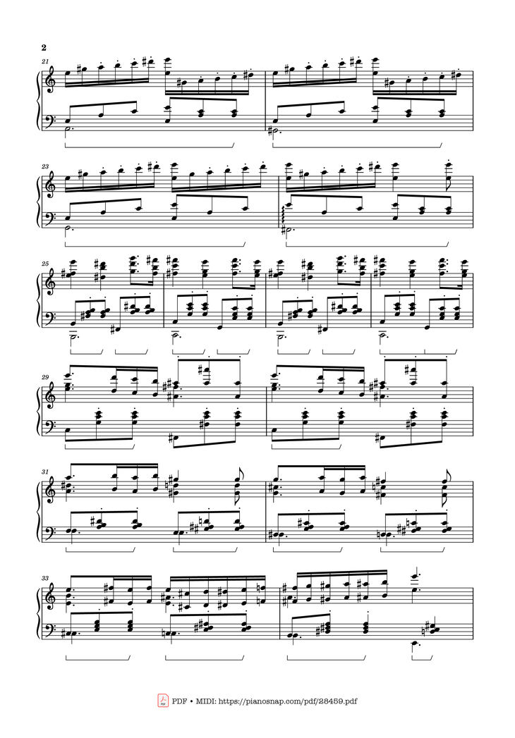 Page 2 of the piano sheet music PDF - Waltz from Masquerade Piano by Khachaturian Trio